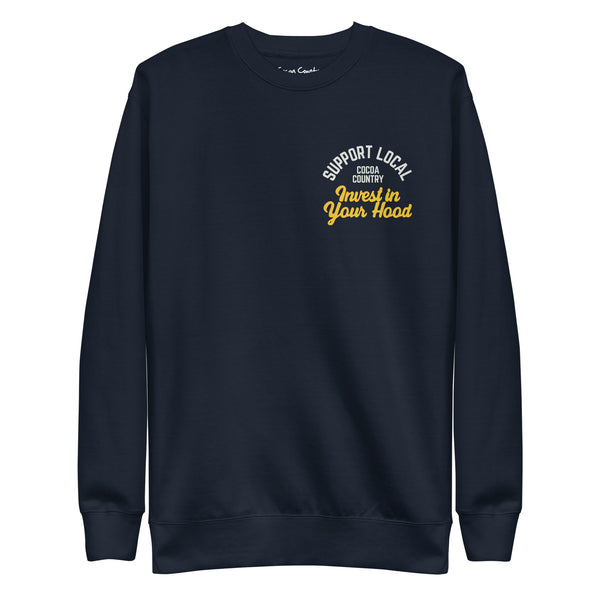 "Support Local" Crewneck Sweater - Navy